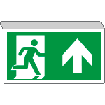 [E715103SW] E715103SW - Cartello SOSPESO bifacciale uscita emergenza fr.avanti EN ISO 7010