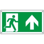 [E715103W] E715103W - Cartello uscita di emergenza freccia avanti EN ISO 7010