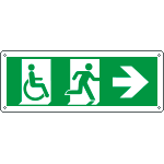 [E720502W] E720502W - Cartello uscita di emergenza disabili freccia a destra EN ISO 7010