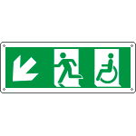 [E720507X] E720507X - Cartello uscita di emergenza disabili freccia in basso a sx. ENISO7010