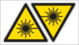 [E91640C] E91640C - Etichetta pericolo raggi laser solo simbolo EN ISO 7010