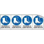 [E9538B] E9538B - Foglio 4 etichette adesive obbligo scarpe protettive EN ISO 7010