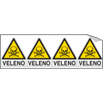 [E9561B] E9561B - Foglio 4 etichette Pericolo Sostanze Velenose EN ISO 7010