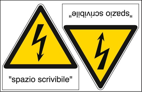 [E9564A] E9564A - Foglio 2 etichette adesive spazio scrivibile  EN ISO 7010