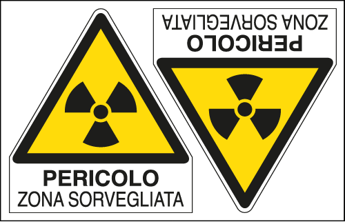 [E9570A] E9570A - Foglio 2 etichette Pericolo Zona Sorvegliata EN ISO 7010