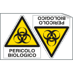 [E9575A] E9575A - Foglio 2 etichette adesive pericolo biologico EN ISO 7010