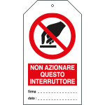 [E9816] E9816 - Cartellino plastica non azionare questo interruttore...EN ISO 7010