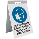 [ECAP19161X] ECAP19161X - cavalletto PVC "Per l'ingresso e' obbligatorio indossare la mascherina