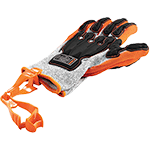 [EDS340] EDS340 - gancio porta oggetti a doppia clip in materiale dielettrico arancio AV