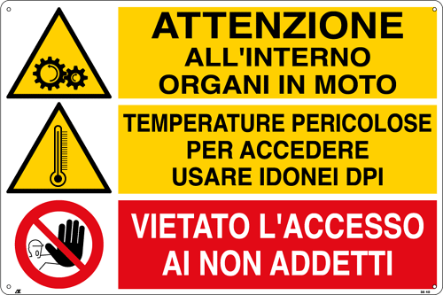 [EF3540] EF3540 - cartello autoadesivo multisimbolo EasyFix "attenz.interno org.in moto"